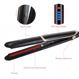 2 in 1 Hair Straightening Irons Ceramic Hair Straightener Negative Ion Hair Straighting Curling Iron LED Display Dry and Wet