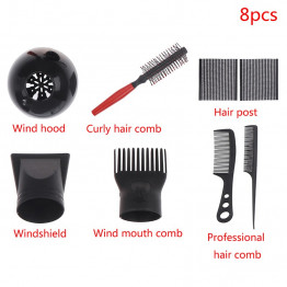 8pcs/set Professional Salon Comb Curl Diffuser Wind Nozzles Blower Cover Hair Felt
