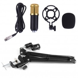BM-800 Professional 3.5mm Wired Sound Recording Condenser Microphone With NB-35 Microphone Stand for Radio Braodcasting Computer