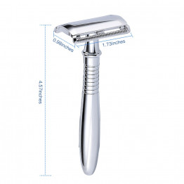 Breett Double Edge Long Handled Safety Razor Shave Kit for Men Classic Safety Razor Blade Comfortable Shaving Grooming