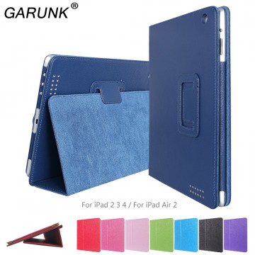 Case for iPad Air 2, GARUNK Matte Litchi Leather Flip Cover Smart Stand Protective Case for iPad 2 3 4 iPad 6 Tablet Accessories