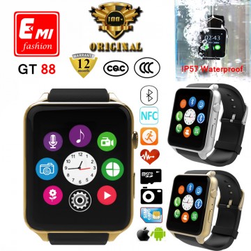 EMI New 100%Original Heart Rate Monitor Bluetooth Smart watch GT88 Smartwatch Support SIM Card For IOS Android System Smartphone