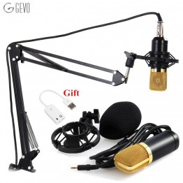 GEVO BM 700 Professional 3.5mm Wired Condenser Microphone bm-700 NB-35 Microphone Adjustable Stand For Computer Sound Recording