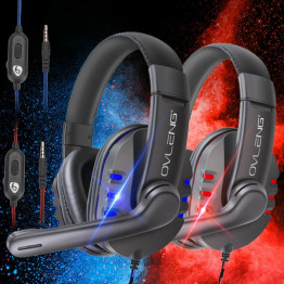 Gaming Headphones Bass Stereo PC Gamer Over Ear Wired Headset With Mic For Computer PS4/Nintendo Switch/Xbox One/Laptop
