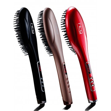 HTG  hair brush iron Hair straightener hair iron Professional Ceramic Electric Straightening brush Styling Tools Ionic Generator