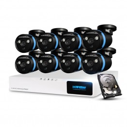 H.View Security Camera System 8ch CCTV System 8 x 1080P CCTV Camera Surveillance System Kit Camaras Seguridad Home 1TB HDD