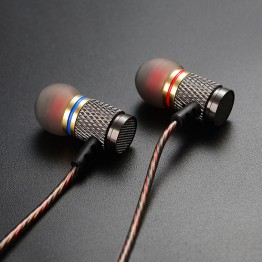 KZ ED2 Stereo Metal Earphones with Microphone Noise Cancelling Earbuds In Ear Headset DJ XBS BASS Earphone HiFi Ear Phones