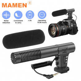 MAMEN 3.5mm Digital Talk Video Recording Microphone Interview Hifi HD Sound Mic Microphone SLR DSLR Battery Camera Microphone