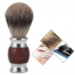 Mens Classic Shaving Kit Rosewood Shaving Brush + Safety Razor+ Stainless Steel Holder Cleaning Beard Hair Removal Grooming Set 