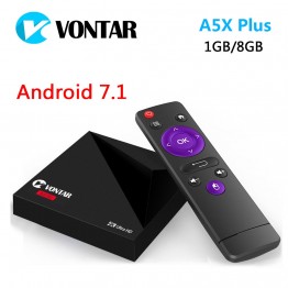 Mini Android 7.1 Nougat VONTAR A5X Plus RK3328 Rockchip TV BOX 1GB 8GB 2.4G WIFI 100M LAN HD2.0 USB3.0 4K VP9 HDR10 Media Player