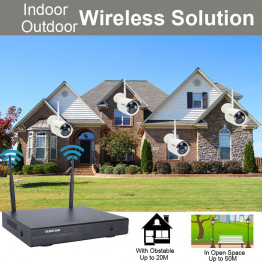 SUNCHAN 8CH Auto-Pair Wireless System 6*2.0 Megapixel 1080P HD Wireless Outdoor IP Network Home Surveillance Camera System w/HDD