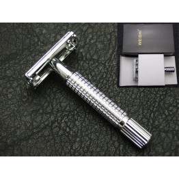 WEISHI Safety Razor men double edge safety razor Bright silvery 9306-F Brass material with black box 10 PCS/LOT NEW