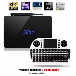 X92 Android 6.0 TV Box Max 3GB/32GB X92 Amlogic S912 Octa Core 5G Wifi 4K Smart Set Top Box BT 3D HD Media player PK X96 A95X